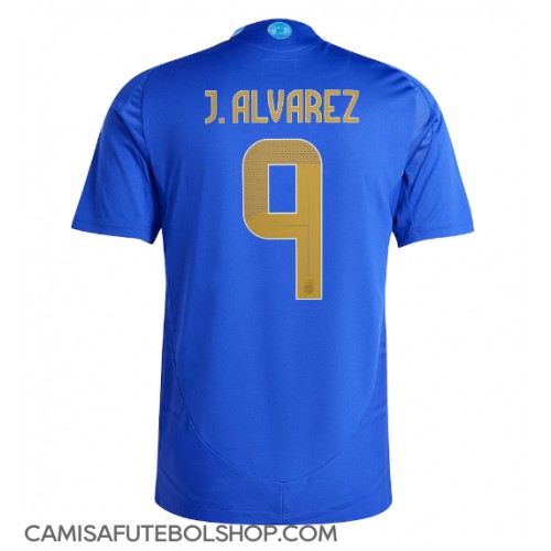 Camisa de time de futebol Argentina Julian Alvarez #9 Replicas 2º Equipamento Copa America 2024 Manga Curta